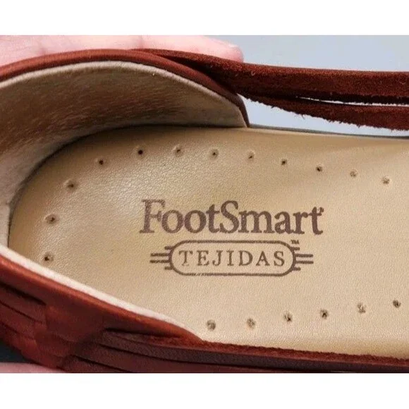 Footsmart Tejidas Women's Leather Sandals Brown Red 8M Closed Toe 90's Y2K - Picture 11 of 16